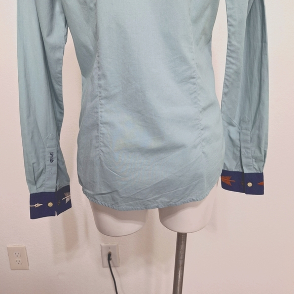 Cruel Denim Blue Cowgirl Rodeo Embroidered Long Sleeve Button Down Shirt Size M - Picture 5 of 15